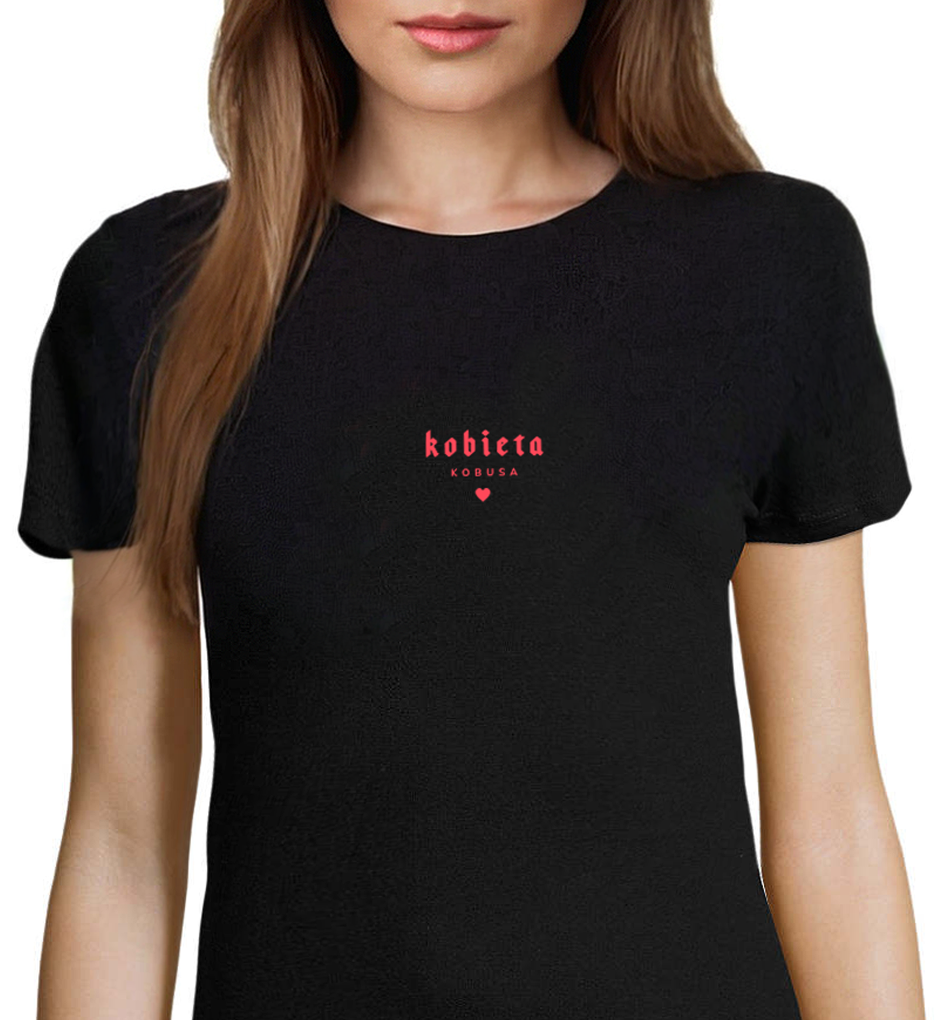 Czarny bawełniany t-shirt Kobieta Kobusa - limitowana