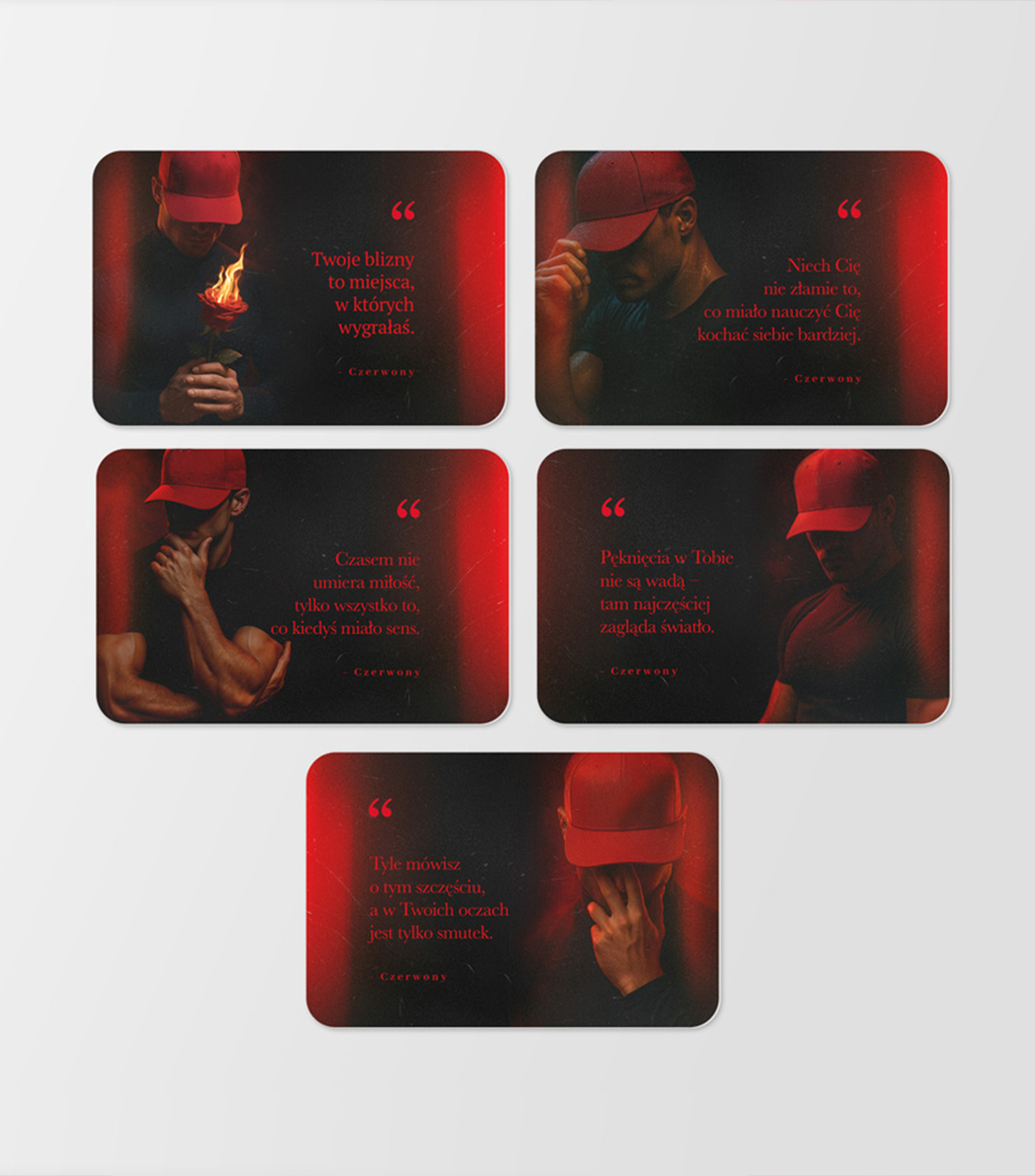Zestaw 5 magnesów z cytatami Czerwonego – limitowana edycja